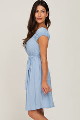 Light Blue Front Tie Dress