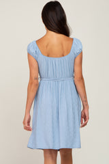 Light Blue Front Tie Dress