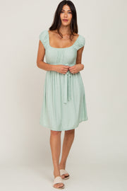 Light Green Front Tie Dress