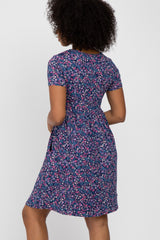 Navy Floral Basic Dress