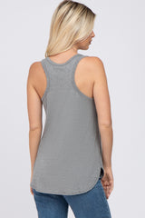 Heather Grey Curved Hem Tank Top