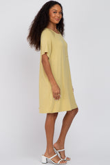 Yellow Front Pocket Raglan Dress