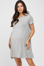 Heather Grey Basic Maternity Dress