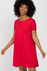 Red Basic Maternity Dress