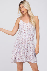 Lavender Floral Sleeveless Dress