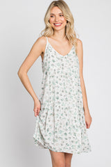 Green Floral Sleeveless Dress