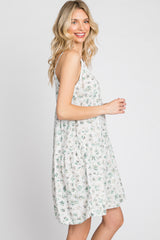 Green Floral Sleeveless Dress