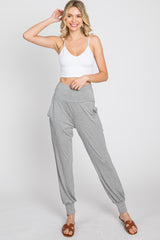 Heather Grey Foldover Joggers