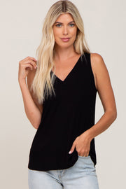 Black V-Neck Tank Top