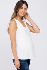 Ivory V-Neck Maternity Tank Top