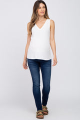 Ivory V-Neck Maternity Tank Top