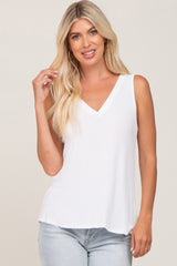 Ivory V-Neck Maternity Tank Top