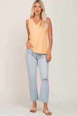 Peach V-Neck Tank Top