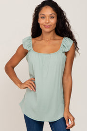 Sage Flutter Sleeve Top