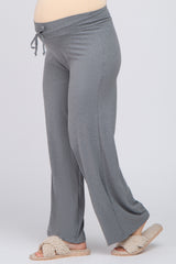 Heather Grey Drawstring Maternity Lounge Pants