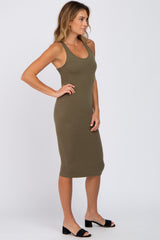 Olive Sleeveless Racerback Dress