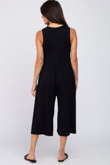 Black Wide Leg Crop Jumpsuit