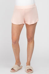 Pink Soft Knit Maternity Lounge Shorts