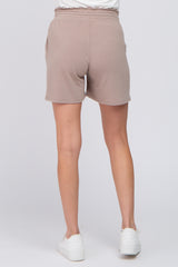 Mocha Smocked Waist Maternity Shorts