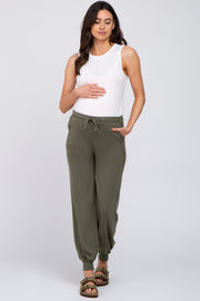 Olive Maternity Jogger Pants