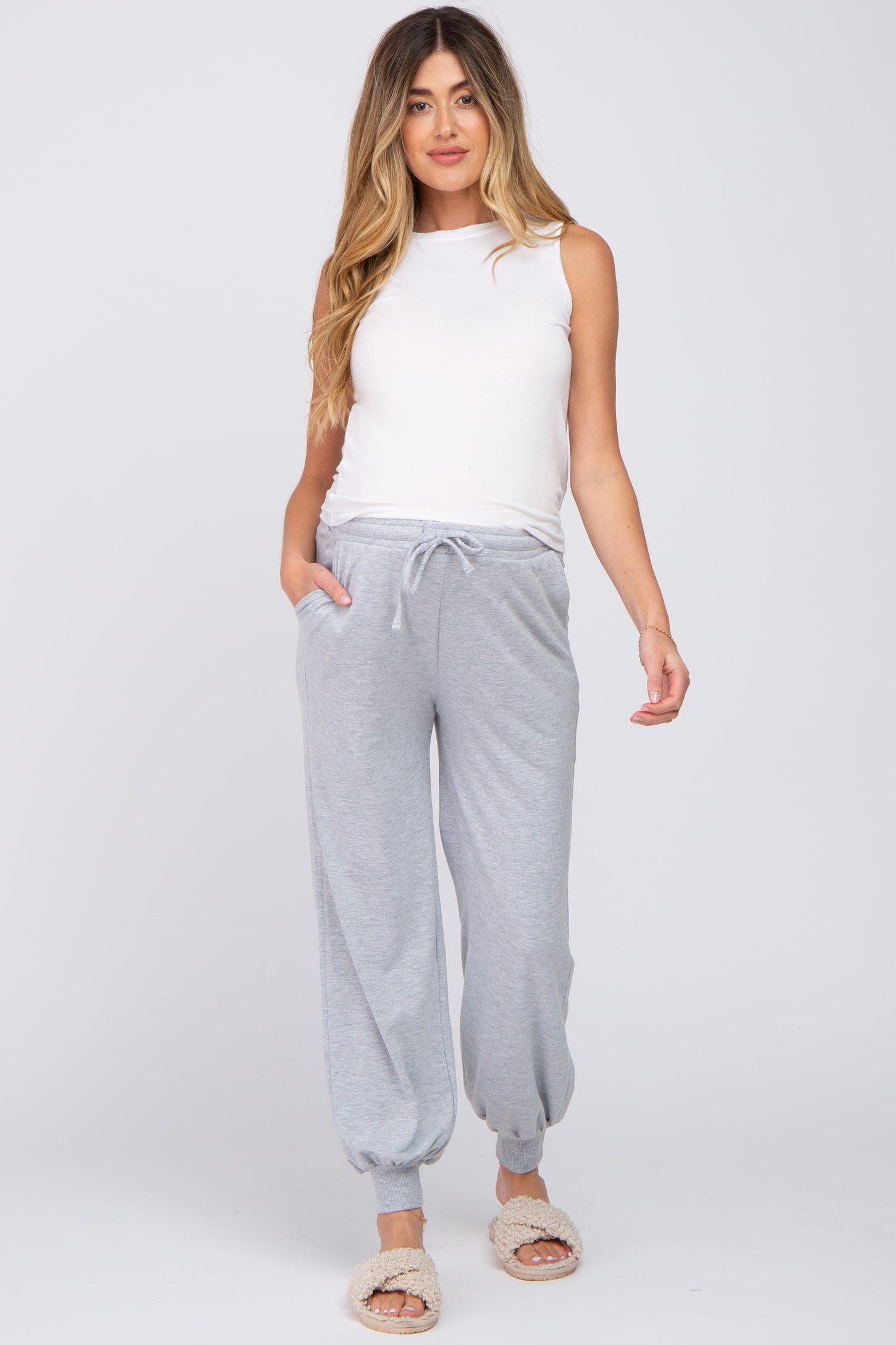 Heather Grey Maternity Jogger Pants– PinkBlush