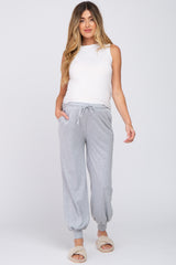 Heather Grey Maternity Jogger Pants