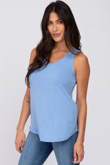 Blue V-Neck Tank Top