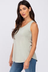 Light Olive V-Neck Tank Top