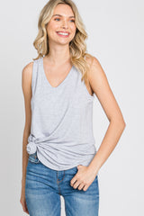 Heather Grey V-Neck Tank Top