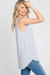 Heather Grey V-Neck Tank Top