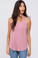 Mauve V-Neck Tank Top