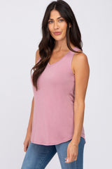 Mauve V-Neck Tank Top