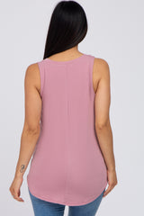 Mauve V-Neck Maternity Tank Top