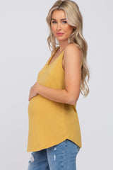 Yellow V-Neck Maternity Tank Top