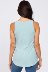 Mint Green V-Neck Tank Top