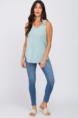 Mint Green V-Neck Tank Top