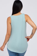 Mint Green V-Neck Maternity Tank Top