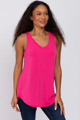 Fuchsia V-Neck Maternity Tank Top