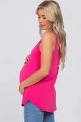 Fuchsia V-Neck Maternity Tank Top