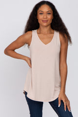 Light Pink V-Neck Maternity Tank Top