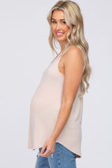 Light Pink V-Neck Maternity Tank Top