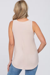 Light Pink V-Neck Maternity Tank Top