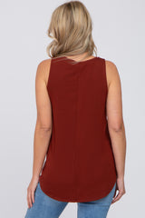 Rust V-Neck Maternity Tank Top