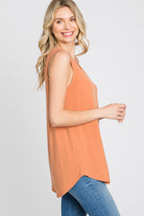 Orange V-Neck Tank Top