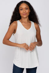 Ivory V-Neck Maternity Tank Top