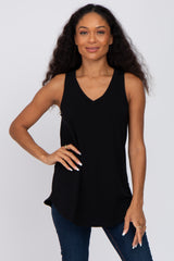 Black V-Neck Maternity Tank Top