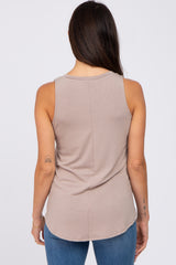 Taupe V-Neck Tank Top