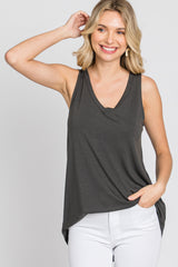 Charcoal V-Neck Tank Top