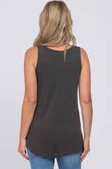 Charcoal V-Neck Maternity Tank Top