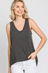 Charcoal V-Neck Maternity Tank Top